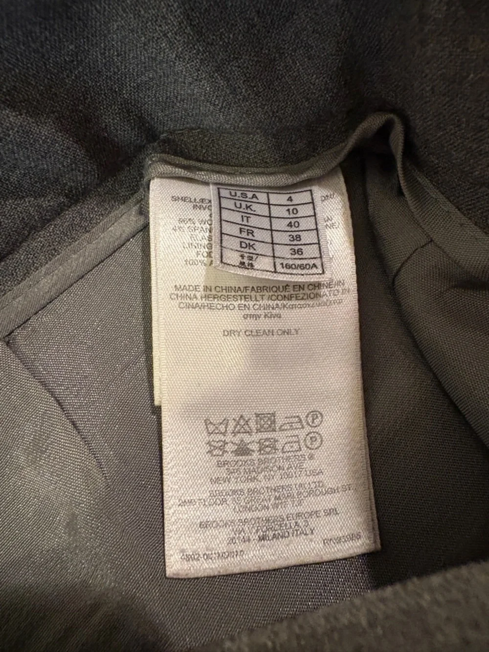 Brooks Brothers Caroline Fit Trousers Pants Gray Wool Lightweight Office - Picture 6 of 10